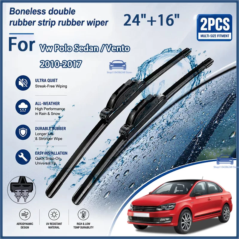 Front Wiper Blades for Vw Polo Sedan / Vento 2010-2017 Windshield Windscreen Window Car Rain Brushes 24"+16" Modification Parts
Front Wiper Blades for Vw Polo Sedan / Vento 2010-2017 Windshield Windscreen Window Car Rain Brushes 24"+16" Modification Parts