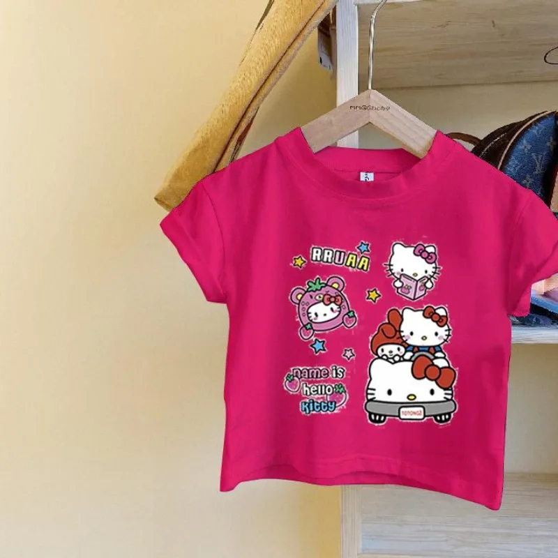 Summer Hello Kitty Kawaii Sanrio Anime Cotton Girls Short Sleeved Shirt Cute Cartoon Baby Princess Fashionable Hoodie Gifts
Summer Hello Kitty Kawaii Sanrio Anime Cotton Girls Short Sleeved Shirt Cute Cartoon Baby Princess Fashionable Hoodie Gifts
