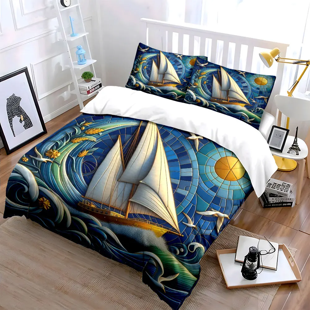 "Ocean Sailing Art Decor Set" Soft Skin-Friendly Bedding Set Includes 1 Duvet Cover And 2 Pillowcase, Gift
"Ocean Sailing Art Decor Set" Soft Skin-Friendly Bedding Set Includes 1 Duvet Cover And 2 Pillowcase, Gift