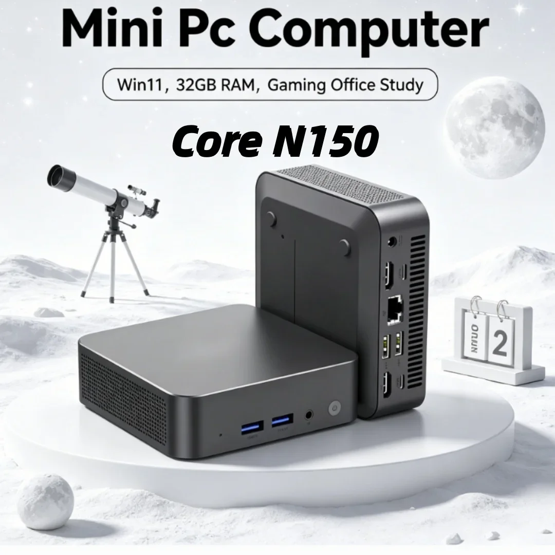 Fast Response High Bright 4K HD Mini Desktop PC Core N150 Windows 11 Pro Office Study BT5.2 3 Years Warranty
Fast Response High Bright 4K HD Mini Desktop PC Core N150 Windows 11 Pro Office Study BT5.2 3 Years Warranty