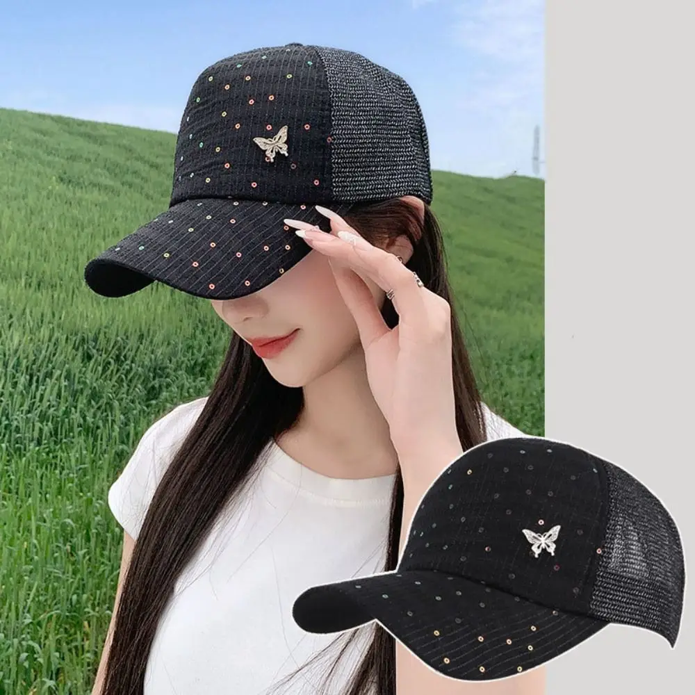 Simple Sequin Mesh Baseball Hat Adjustable Anti-UV Sport Peaked Hat Sun Protection Comfortable Summer Sun Hat Outdoor
Simple Sequin Mesh Baseball Hat Adjustable Anti-UV Sport Peaked Hat Sun Protection Comfortable Summer Sun Hat Outdoor