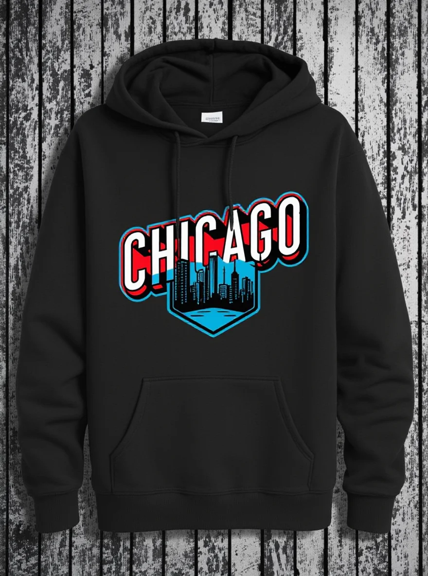 Chicago Print Men's Hoodie, Drawstring, Comfortable, Autumn Winter, Plus Size
Chicago Print Men's Hoodie, Drawstring, Comfortable, Autumn Winter, Plus Size