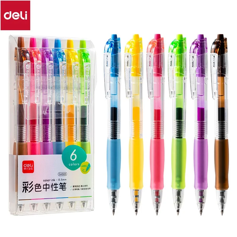 Deli Color Gel Pen 0.5mm Student Markings Press Stationery DIY Handbook Graffiti Quick Drying Without Dirty Hands Fluent Writing
Deli Color Gel Pen 0.5mm Student Markings Press Stationery DIY Handbook Graffiti Quick Drying Without Dirty Hands Fluent Writing