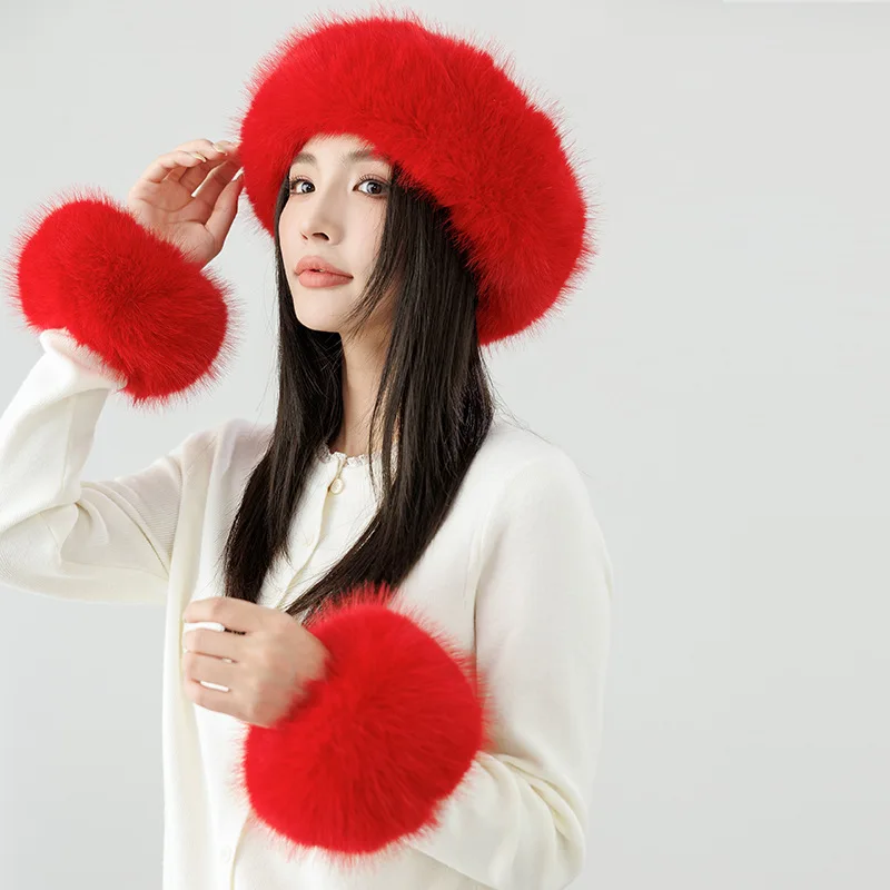 Faux Fur Hat Cuff Set Autumn and Winter Warm Hollow Hat Imitation Fox Fur Sleeve Cover Headgear Beanie Women
Faux Fur Hat Cuff Set Autumn and Winter Warm Hollow Hat Imitation Fox Fur Sleeve Cover Headgear Beanie Women