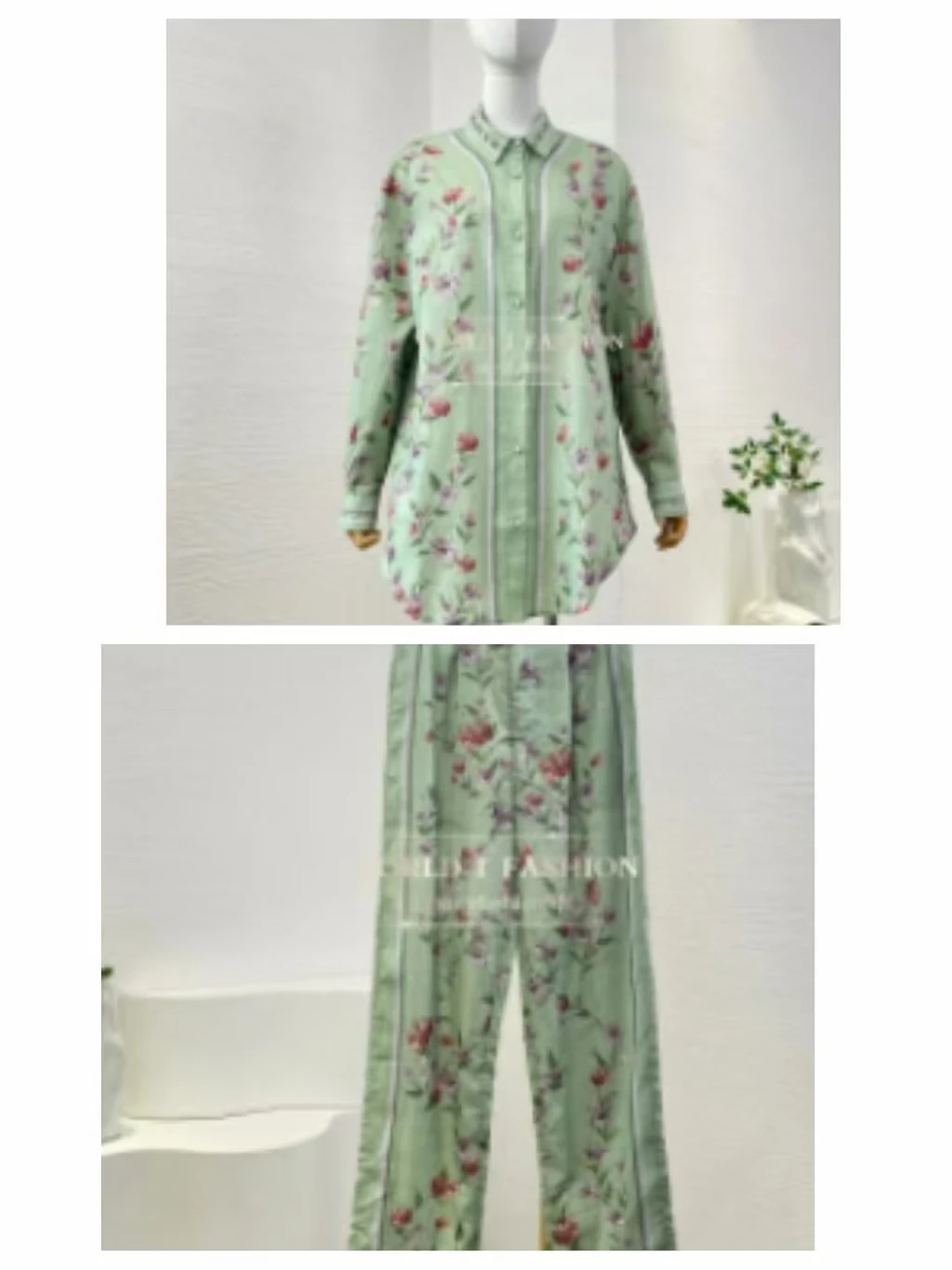 Lapel Blouse Tops and Pants Set 2025 New Beautiful Green Floral Print Long Sleeve
Lapel Blouse Tops and Pants Set 2025 New Beautiful Green Floral Print Long Sleeve