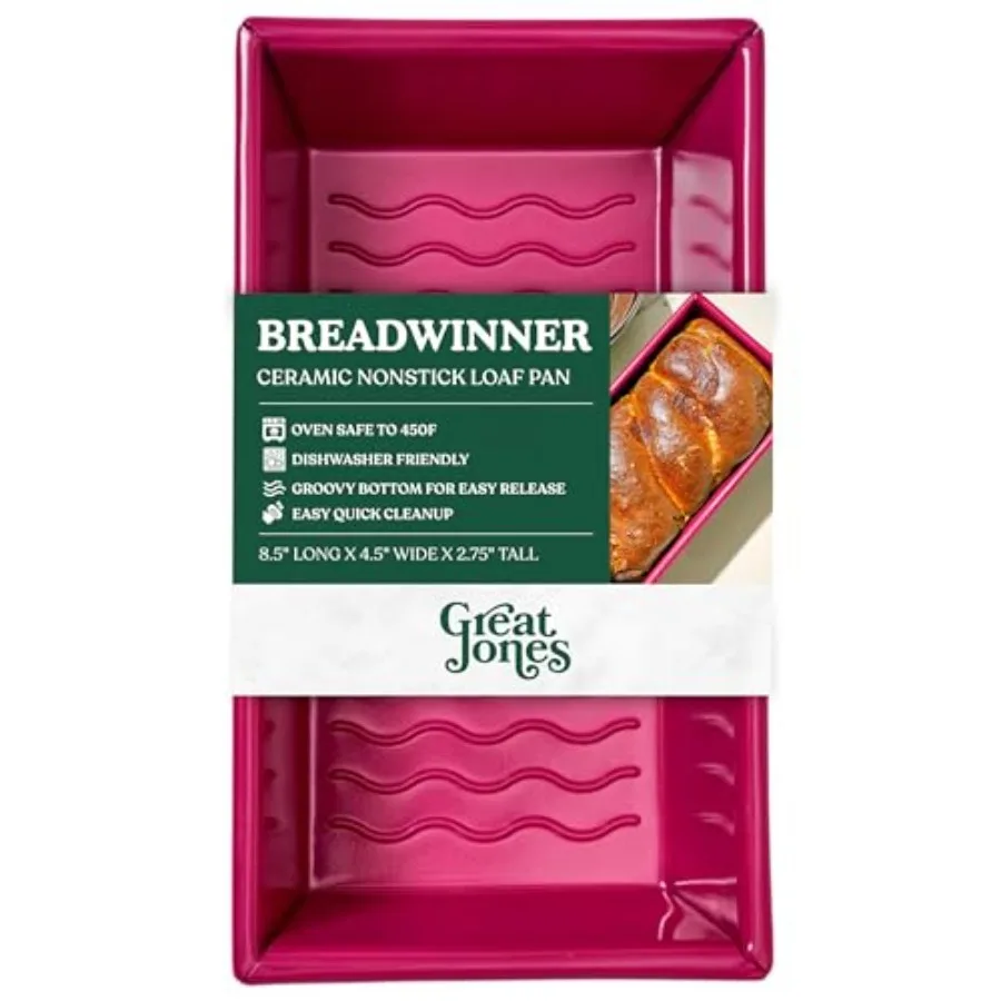 Breadwinner Nonstick Loaf Pan for Bread Cakes and More Aluminized Steel with Easy Release Coating Oven-Safe to 450°F Even Heat
Breadwinner Nonstick Loaf Pan for Bread Cakes and More Aluminized Steel with Easy Release Coating Oven-Safe to 450°F Even Heat