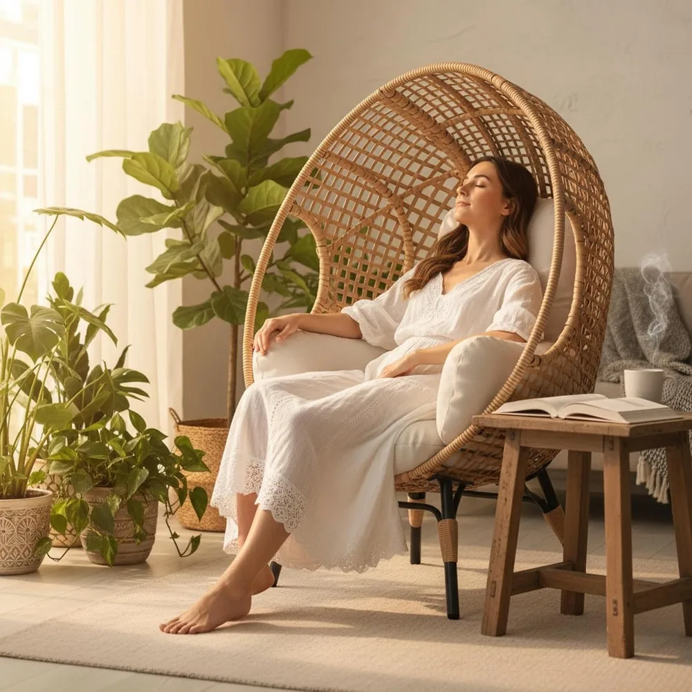 Oversized Patio Egg Chair with Waterproof Cushions, Outdoor Wicker Egg Chair, 500 LBS Capacity All-Weather Rattan, Customized
Oversized Patio Egg Chair with Waterproof Cushions, Outdoor Wicker Egg Chair, 500 LBS Capacity All-Weather Rattan, Customized
