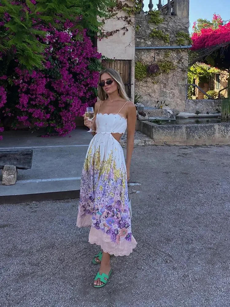 Elegant Print Hollow Out Halter Dress For Women Sexy Backless Sleeveless A-line Dresses Summer Female Fashion Party Vestidos
Elegant Print Hollow Out Halter Dress For Women Sexy Backless Sleeveless A-line Dresses Summer Female Fashion Party Vestidos
