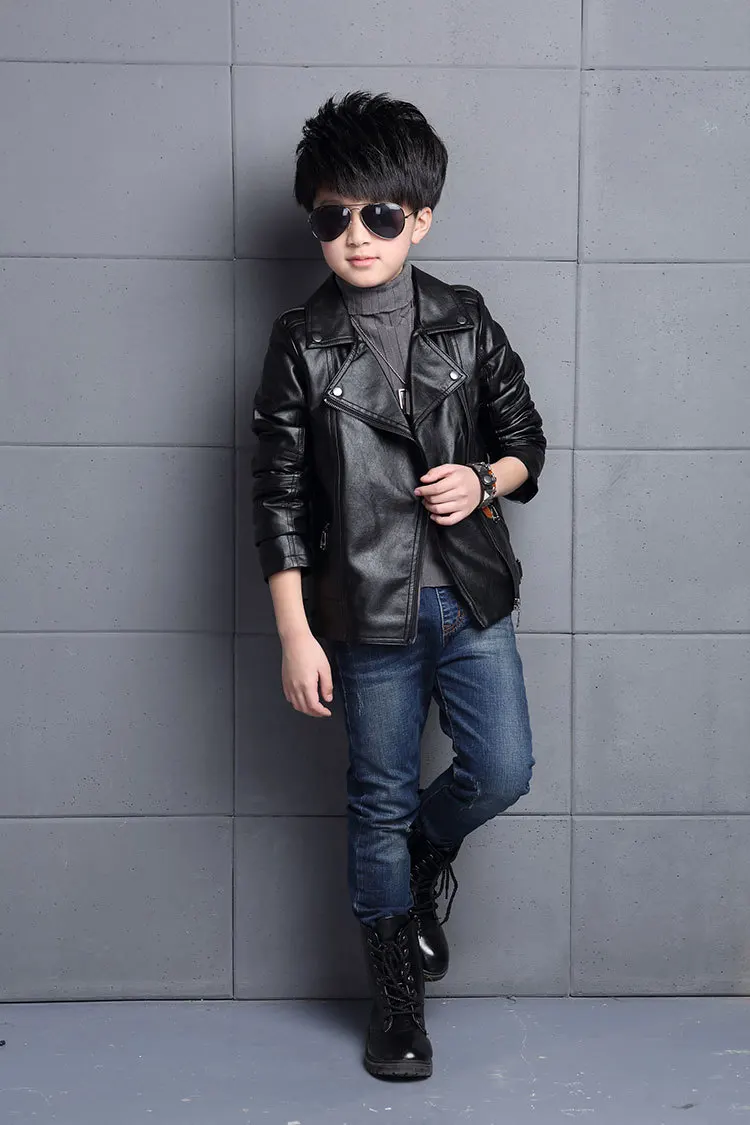 Boys Waterproof PU Leather Jacket 10 Seb35c2fae8e342418e5226bccf743703J