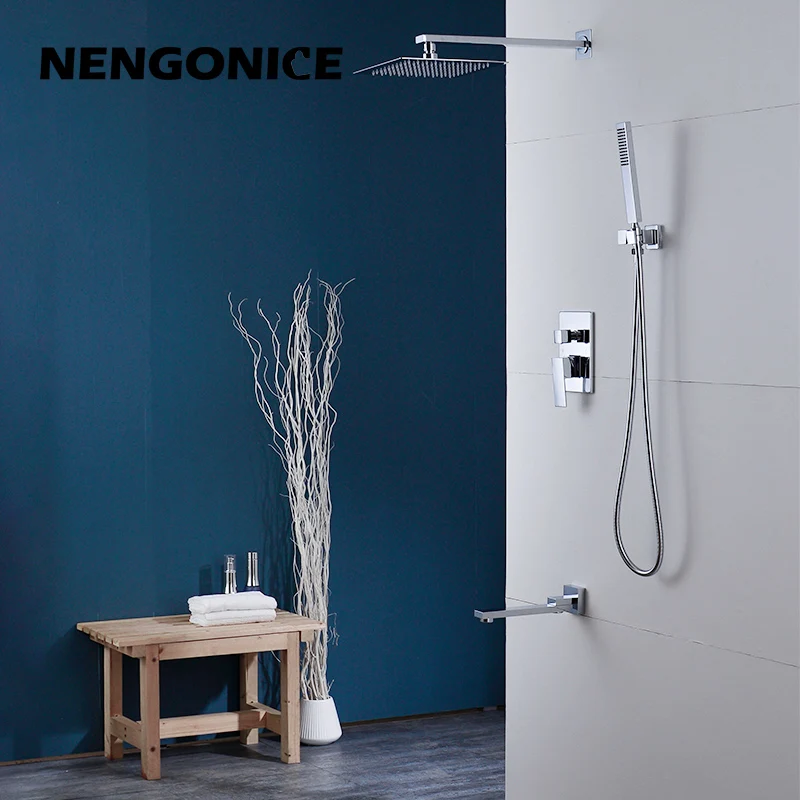 Shower Set Hotel Bathroom Concealed Wall-Mounted Cold And Hot Simple Chrome
Shower Set Hotel Bathroom Concealed Wall-Mounted Cold And Hot Simple Chrome