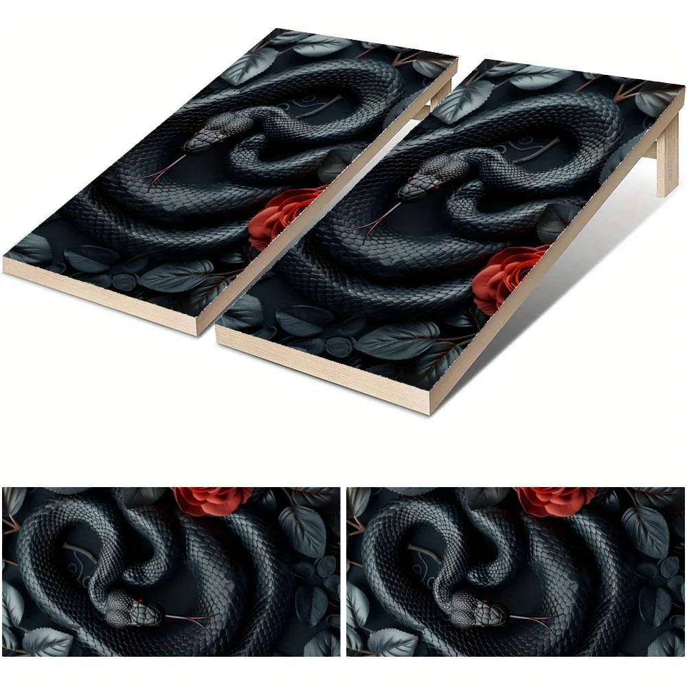Dark Night Snake & Rose Waterproof Cornhole Board Vinyl Wraps, PVC Outdoor Game Board Design, Perfect for Sports & Leisure Activ
Dark Night Snake & Rose Waterproof Cornhole Board Vinyl Wraps, PVC Outdoor Game Board Design, Perfect for Sports & Leisure Activ
