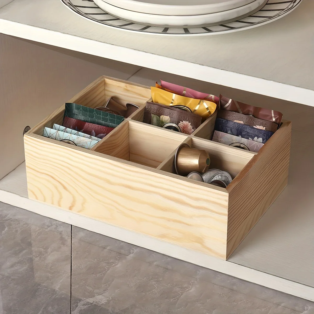 Wood Tea Bag Organizer Container Box Stackable, 6 Compartments Wooden Holder Desktop Pen Holder Office Organizer Folding box
Wood Tea Bag Organizer Container Box Stackable, 6 Compartments Wooden Holder Desktop Pen Holder Office Organizer Folding box