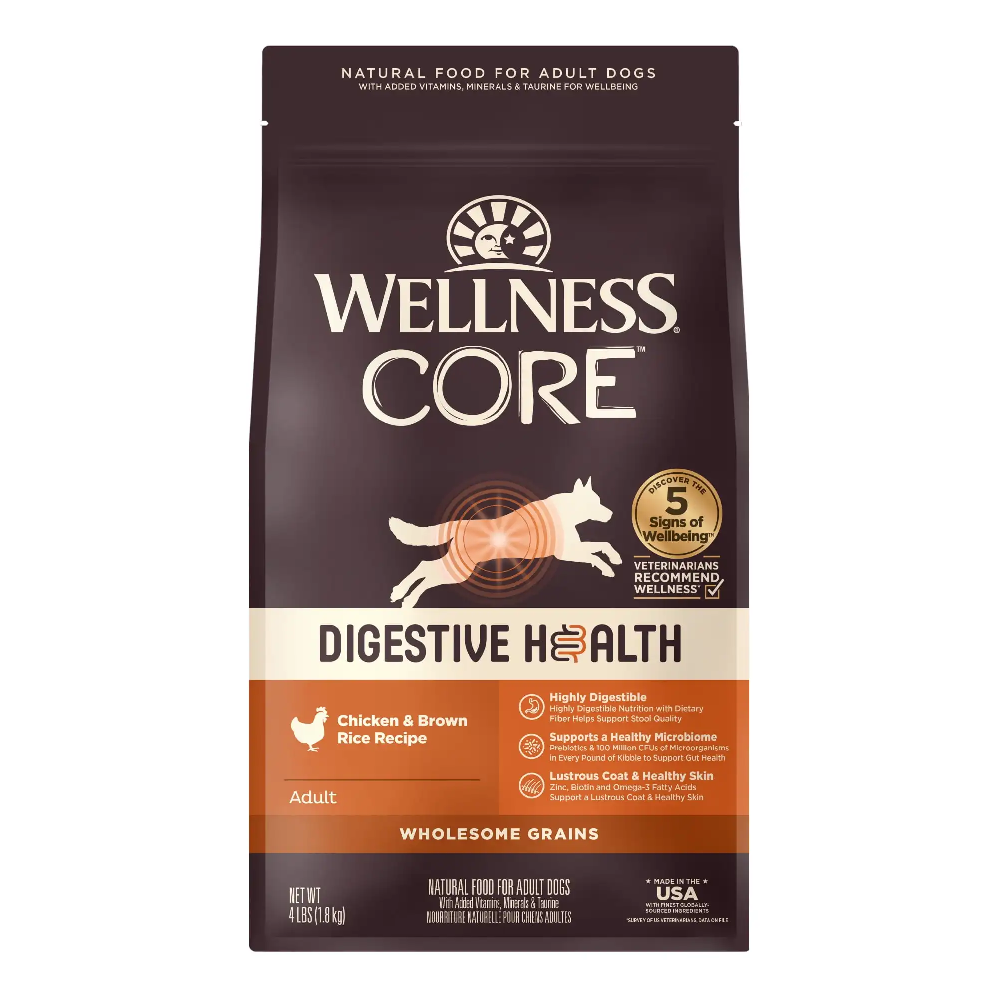 Wellness Core Digestive Health Dry Dog Food, Chicken & Brown Rice Dry Dog Food, 4 Pound Bag
Wellness Core Digestive Health Dry Dog Food, Chicken & Brown Rice Dry Dog Food, 4 Pound Bag