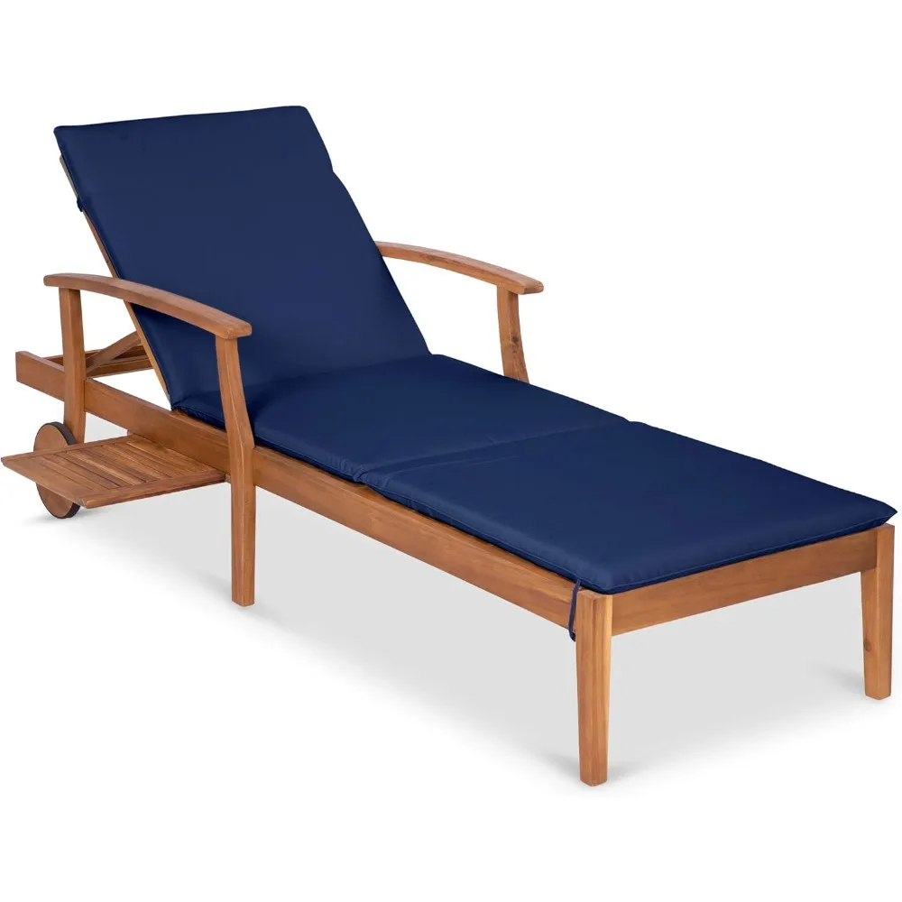 Acacia Wood Chaise Lounge Chair Recliner, 79x26in, Outdoor Furniture for Patio,Poolside,Slide-Out Side Table,Foam-Padded Cushion 
Acacia Wood Chaise Lounge Chair Recliner, 79x26in, Outdoor Furniture for Patio,Poolside,Slide-Out Side Table,Foam-Padded Cushion
