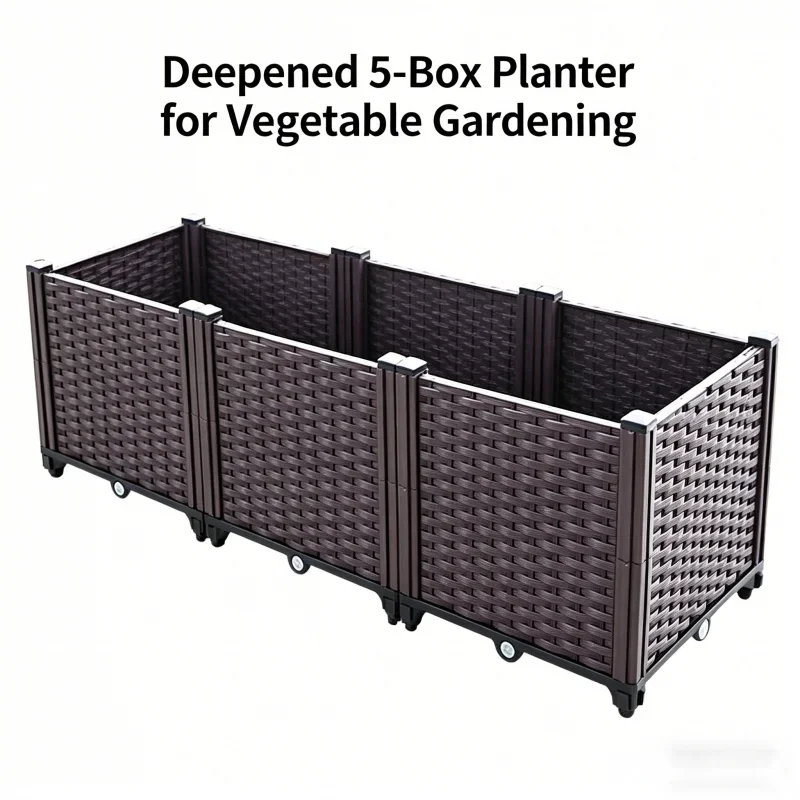Extra Large 5-Section Deepened Planter Box 185x37x34cm for Vegetables And Flowers Outdoor Balcony Garden Plastic Planting Pot
Extra Large 5-Section Deepened Planter Box 185x37x34cm for Vegetables And Flowers Outdoor Balcony Garden Plastic Planting Pot