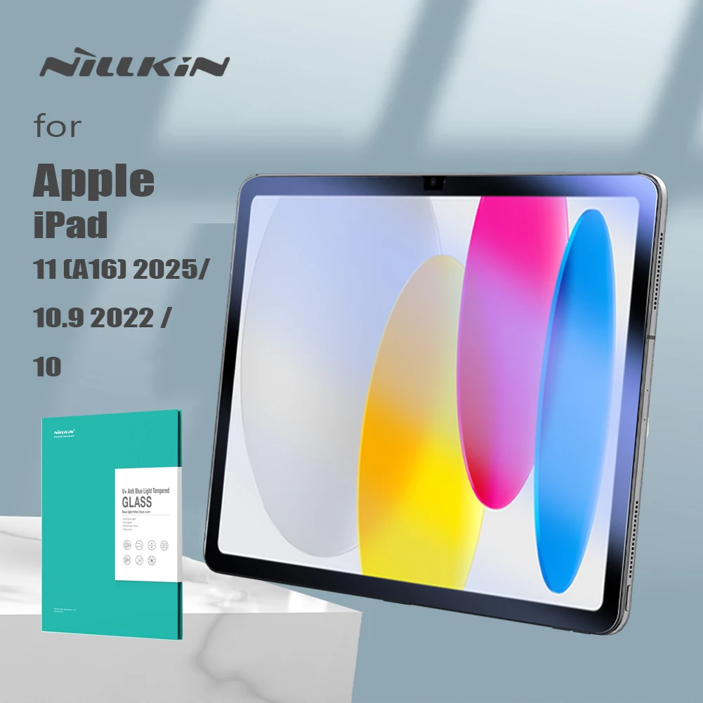 Nillkin для Apple iPad 11 (A16) 2025/10/10/109 2022 Стекло V + с защитой от синего света, ультра прозрачное закаленное стекло, защитное стекло для экрана
Nillkin для Apple iPad 11 (A16) 2025/10/10/109 2022 Стекло V + с защитой от синего света, ультра прозрачное закаленное стекло, защитное стекло для экрана