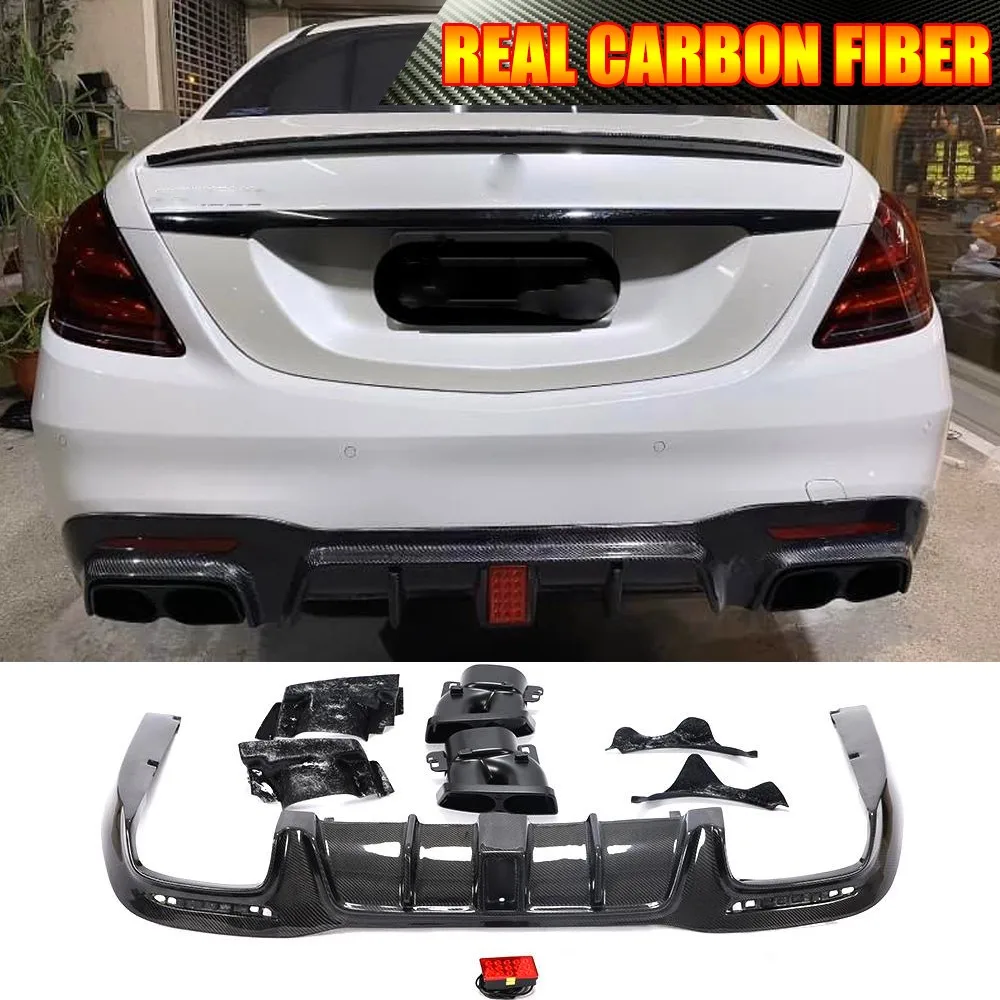 For Benz W222 S63 S65 2018UP Real Carbon Fiber Rear Bumper Diffuser Lip W/Exhaust Tips Spoiler Car Accessories
For Benz W222 S63 S65 2018UP Real Carbon Fiber Rear Bumper Diffuser Lip W/Exhaust Tips Spoiler Car Accessories