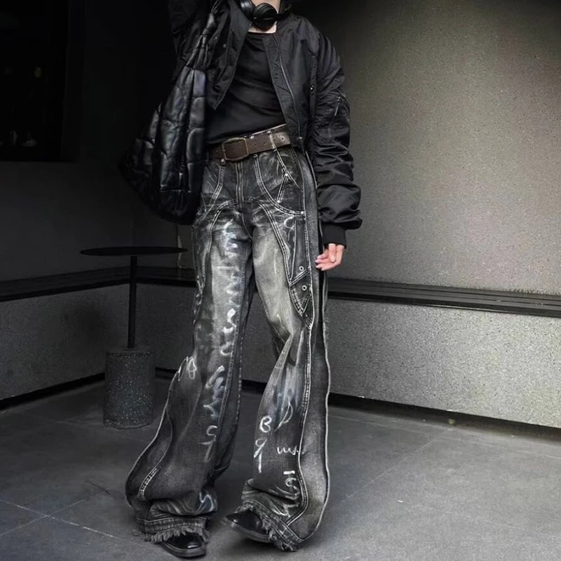 Black Harajuku Tie Dye Design Jeans Streetwear Vintage Loose Straight Patchwork Female Korean Y2K All Match Wide Leg Denim Pants
Black Harajuku Tie Dye Design Jeans Streetwear Vintage Loose Straight Patchwork Female Korean Y2K All Match Wide Leg Denim Pants