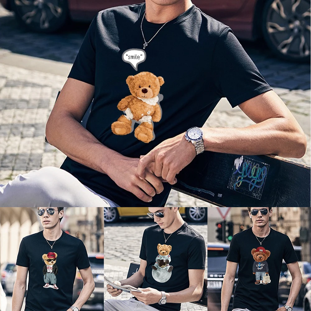 2023 Summer Fashion O Neck T-shirt Bear Printed Harajuku Men Clothing Blouses Short Sleeve Casual Tees Male Clothes Tops T Shirt
2023 Summer Fashion O Neck T-shirt Bear Printed Harajuku Men Clothing Blouses Short Sleeve Casual Tees Male Clothes Tops T Shirt