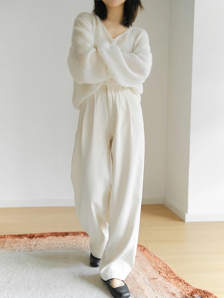 Tee Good Mornings High Waist Trousers Women's Casual Commute Straight Leg Long Pants Drapey Quali Wide Leg Suit Pants
Tee Good Mornings High Waist Trousers Women's Casual Commute Straight Leg Long Pants Drapey Quali Wide Leg Suit Pants