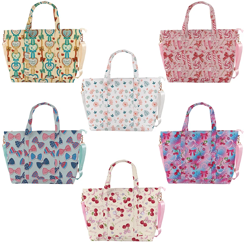 Customized New Flower Plaid Bow printed tote bag women fashionable multifunctional handbag nylon Reusable shopping bag MOQ 30PCS
Customized New Flower Plaid Bow printed tote bag women fashionable multifunctional handbag nylon Reusable shopping bag MOQ 30PCS