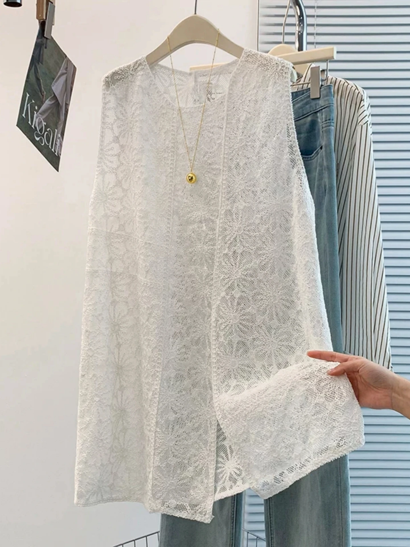 Lace Hollow out Sleeveless Vest Dress Women's Layered Summer plus Size Fat MM Slimming Outerwear Cover up Top
Lace Hollow out Sleeveless Vest Dress Women's Layered Summer plus Size Fat MM Slimming Outerwear Cover up Top