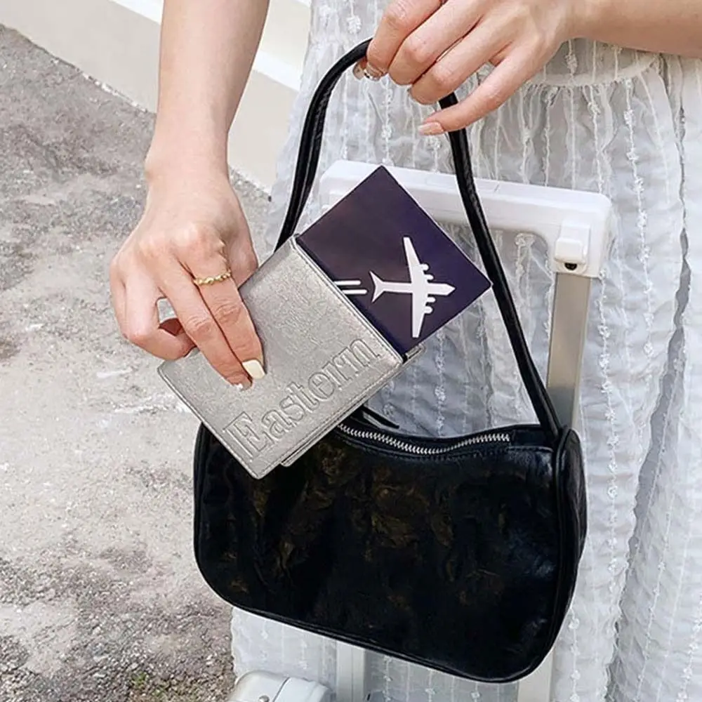 PU Leather Silver Passport Holder Airplane Check-in Multifunctional Certificate Storage Bag Card Case Letter Passport Clip Men
PU Leather Silver Passport Holder Airplane Check-in Multifunctional Certificate Storage Bag Card Case Letter Passport Clip Men