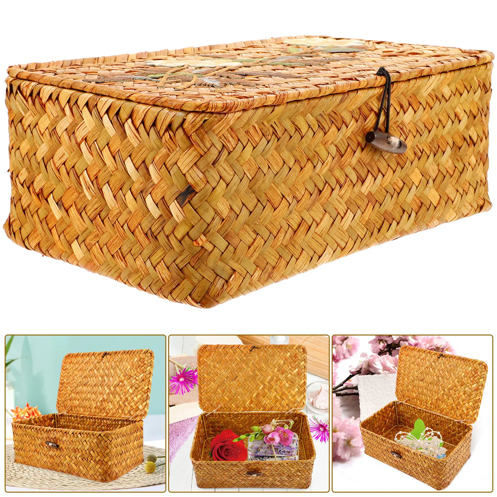 Woven Sundries Basket Desktop Storage Organizer Reusable Material Simple Appearance Strong Easy Carry Jewelry Organizer
Woven Sundries Basket Desktop Storage Organizer Reusable Material Simple Appearance Strong Easy Carry Jewelry Organizer