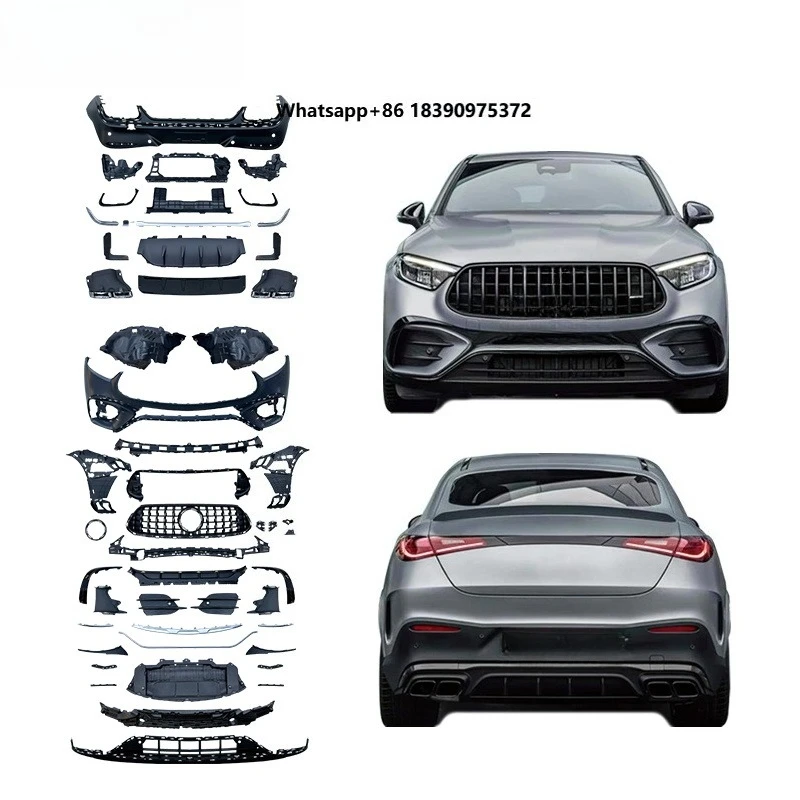 For 2024 GLC Coupe C254 Upgrade GLC63 A-MG Bodykit Front Bumper Grille Diffuser Exhaust Tips Black Silver Version Wholesale
For 2024 GLC Coupe C254 Upgrade GLC63 A-MG Bodykit Front Bumper Grille Diffuser Exhaust Tips Black Silver Version Wholesale