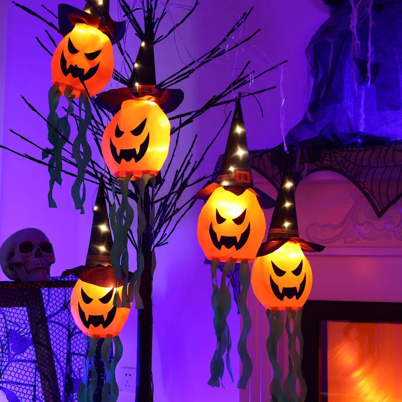 Halloween Hanging Lights Glowing 5PCS Pumpkin ghosts light luminous Scary Ghost Wizard Hat Decor for Garden indoor Outdoor
Halloween Hanging Lights Glowing 5PCS Pumpkin ghosts light luminous Scary Ghost Wizard Hat Decor for Garden indoor Outdoor