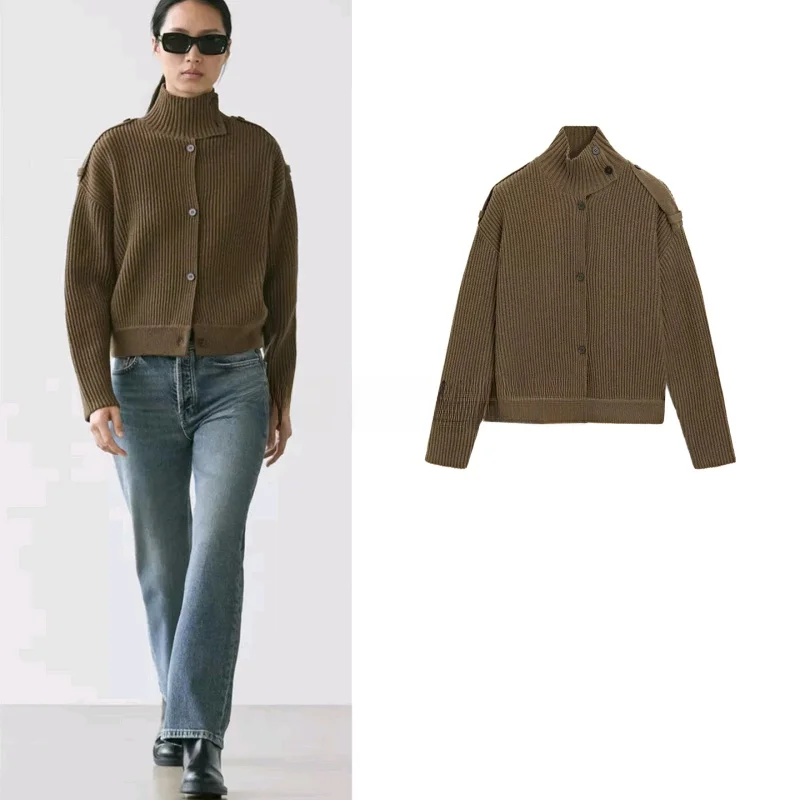 Spring New Women's Commuter Style High Collar Long Sleeve Single Row Multiple Buttons Knitted Open Cardigan Loose Fit Casual ...
Spring New Women's Commuter Style High Collar Long Sleeve Single Row Multiple Buttons Knitted Open Cardigan Loose Fit Casual ...