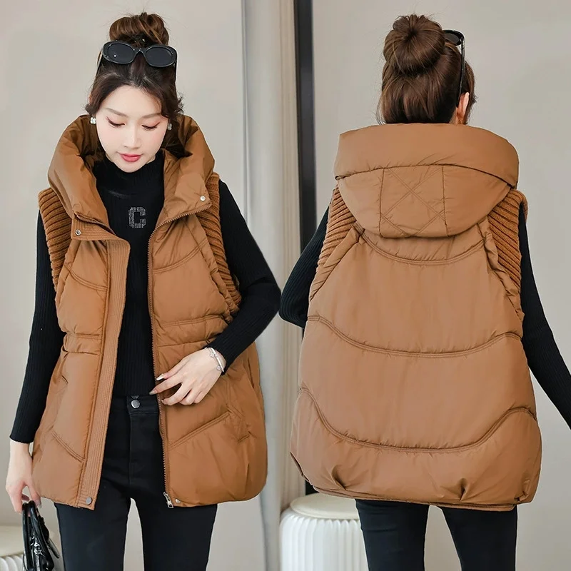 Winter Down Cotton Vest Jacket Women 2025 New Sleevele Jacket Hooded Parkas Warm Vest Coat Female Waistcoat Overcoat Ladies Tops
Winter Down Cotton Vest Jacket Women 2025 New Sleevele Jacket Hooded Parkas Warm Vest Coat Female Waistcoat Overcoat Ladies Tops