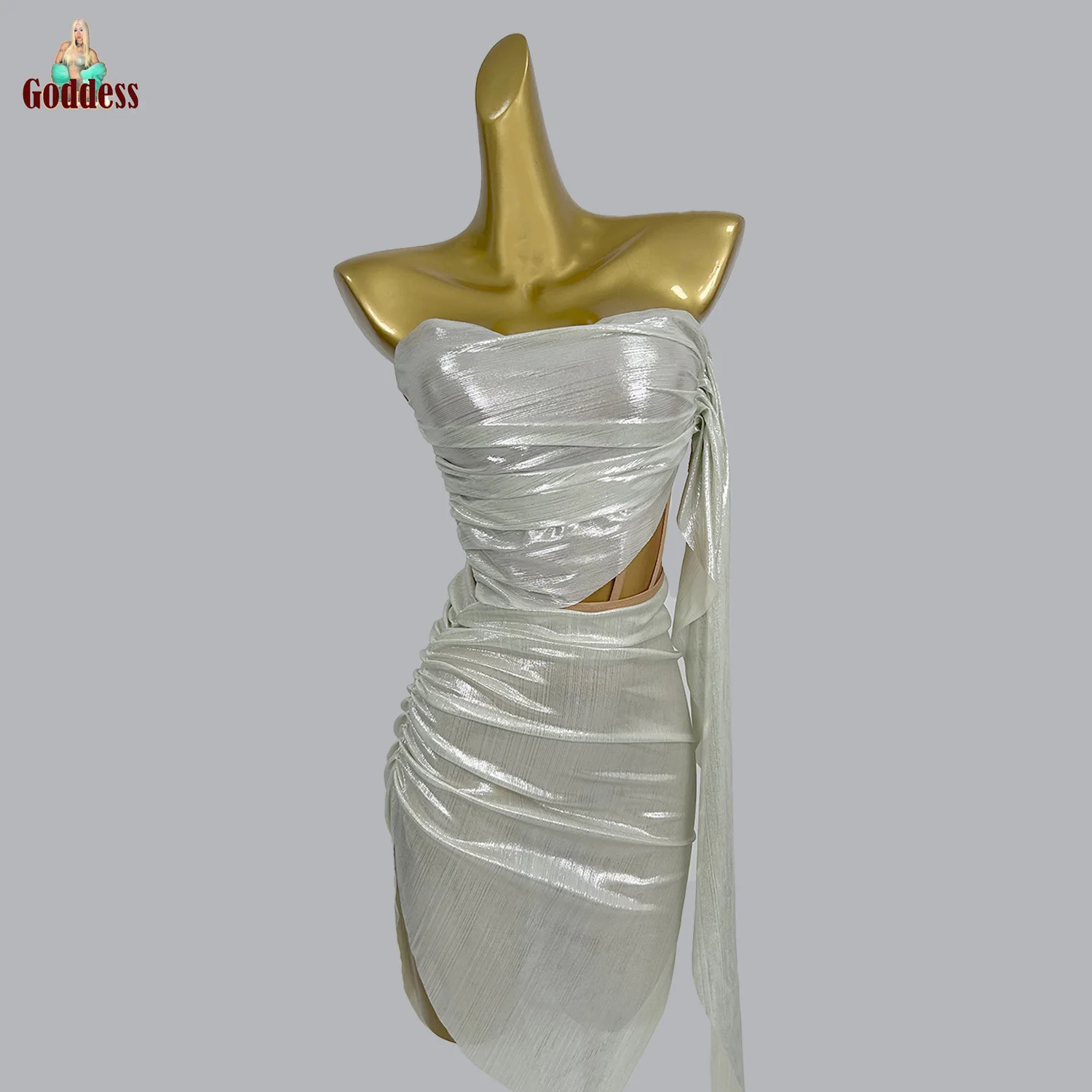 Sexy Tight Bandage Corset Mini Skirt Set Pleated Asymmetrical 2PCS Set Stage Show Nightclub Women's Strapless Backless Dress
Sexy Tight Bandage Corset Mini Skirt Set Pleated Asymmetrical 2PCS Set Stage Show Nightclub Women's Strapless Backless Dress