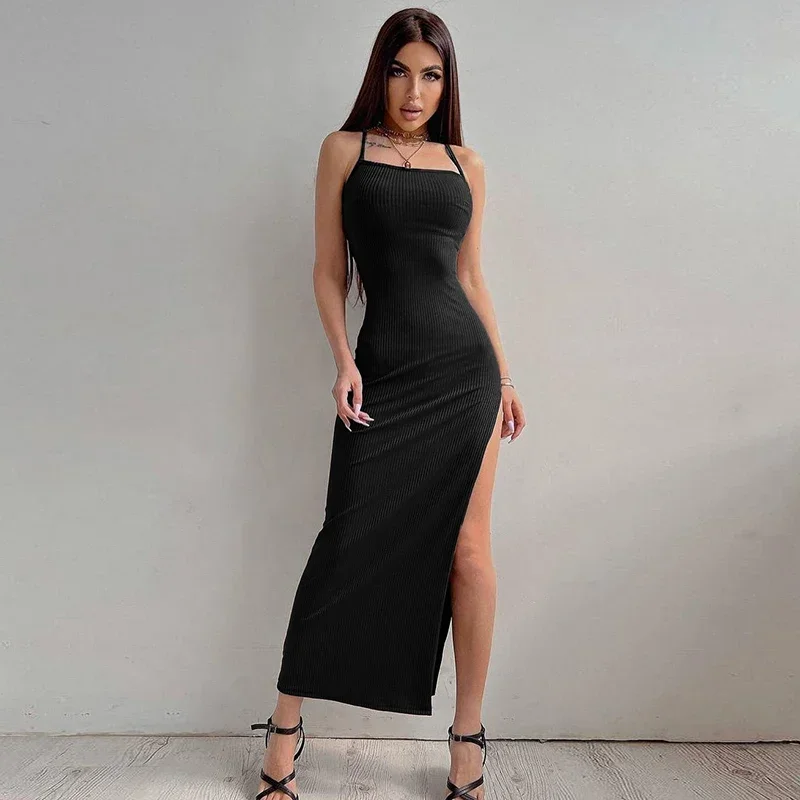 2024 New Summer Sexy Halter Neck Split Party Dresses Women Backless Bandage Bodycon DressLadies Casual Solid Long Robe dress
2024 New Summer Sexy Halter Neck Split Party Dresses Women Backless Bandage Bodycon DressLadies Casual Solid Long Robe dress