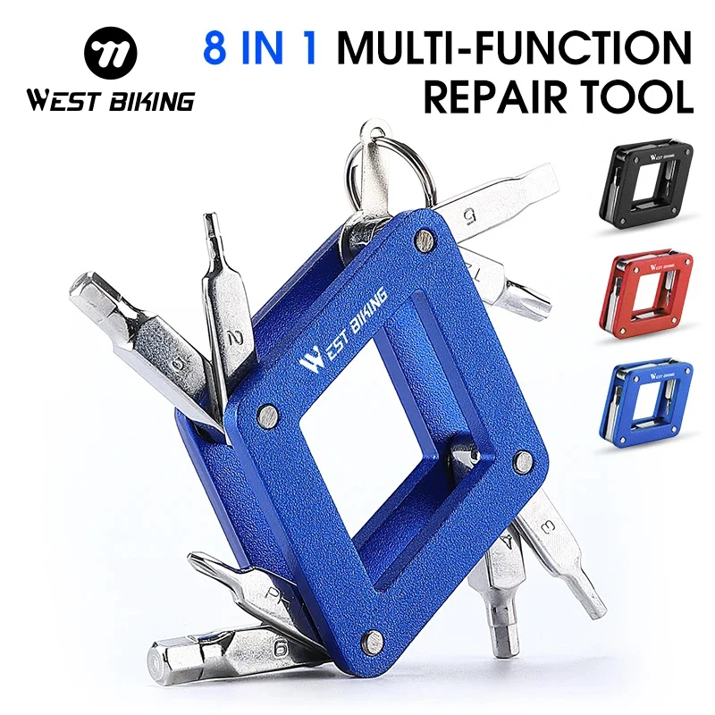 WEST BIKING 8 in 1 Bicycle Tool Portable Aluminum Alloy MTB Road Bike Repair Tools Allen Hex Wrench Screwdriver Cycling Tool Kit
WEST BIKING 8 in 1 Bicycle Tool Portable Aluminum Alloy MTB Road Bike Repair Tools Allen Hex Wrench Screwdriver Cycling Tool Kit