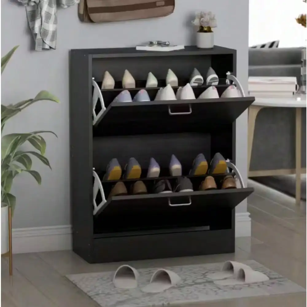 H 12-Pair 2-Drawer Shoe Storage Cabinet with Foldable Compartments for Entryway, Hallway, Bedroom, Closet, Living Room
H 12-Pair 2-Drawer Shoe Storage Cabinet with Foldable Compartments for Entryway, Hallway, Bedroom, Closet, Living Room