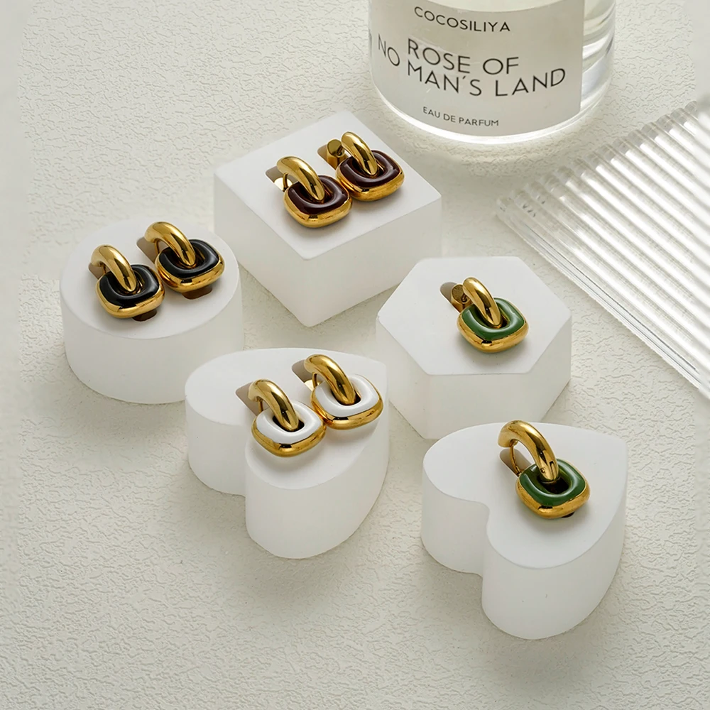 ENFASHION Aretes De Mujer Round Shape Oil Dripping Hoop Earrings For Women's Stainless steel 18K Gold Plated Fashion Jewelry
ENFASHION Aretes De Mujer Round Shape Oil Dripping Hoop Earrings For Women's Stainless steel 18K Gold Plated Fashion Jewelry