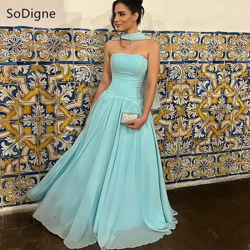 SoDigne Chiffon Prom Dresses Strapless Sleeveless Ribbons Party Dress Charming Draped Formal Prom Gowns Customized
SoDigne Chiffon Prom Dresses Strapless Sleeveless Ribbons Party Dress Charming Draped Formal Prom Gowns Customized
