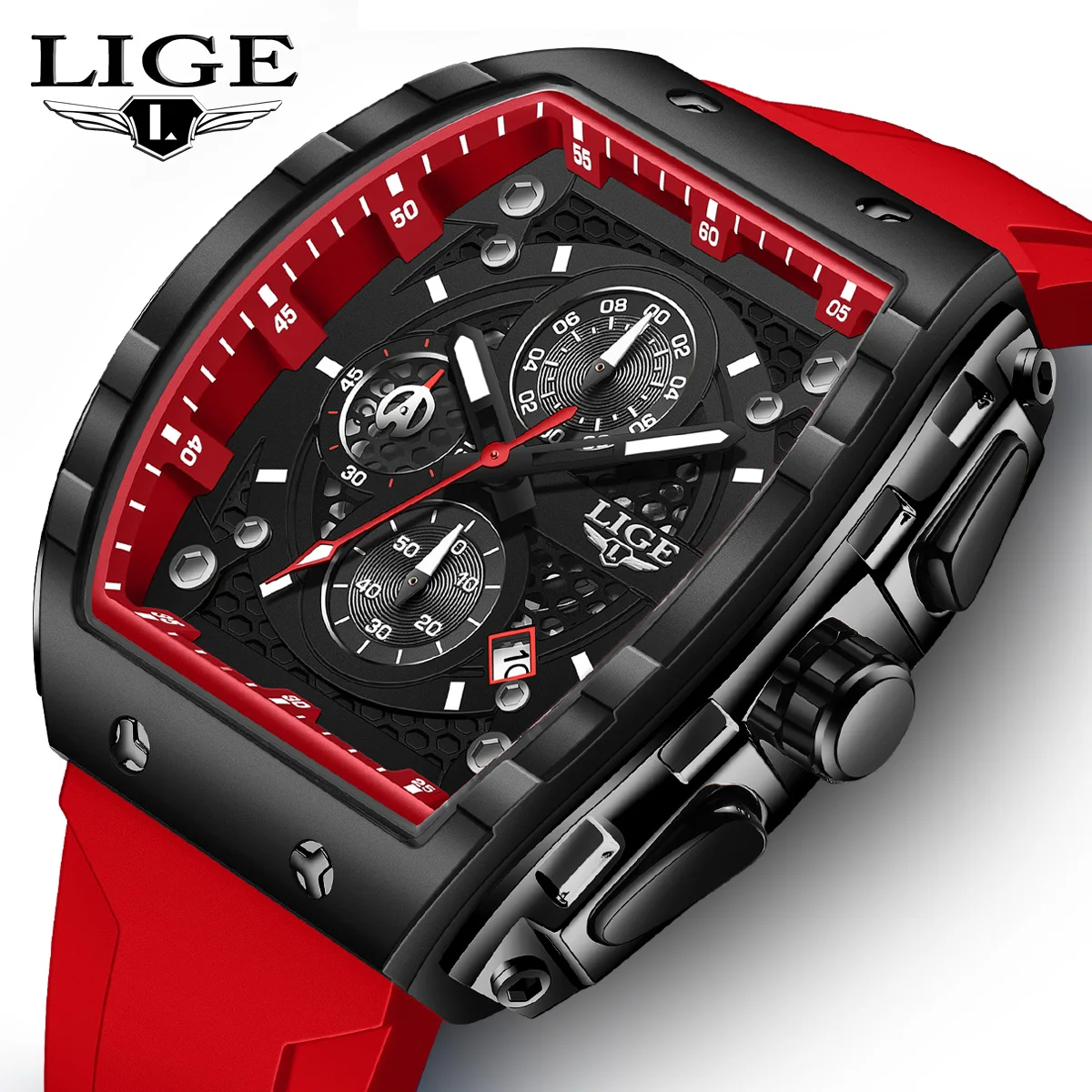 LIGE Fashion Quartz Watches for Man Luminous Waterproof Chronograph Calendar Silicone Strap Outdoor Luxury Sports Men Watch
LIGE Fashion Quartz Watches for Man Luminous Waterproof Chronograph Calendar Silicone Strap Outdoor Luxury Sports Men Watch