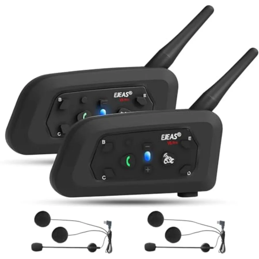 Motorcycling/Skiing/Climbing helmet intercom system, ABS plastic, black, 2-pack with auto-answer call and noise reduction
Motorcycling/Skiing/Climbing helmet intercom system, ABS plastic, black, 2-pack with auto-answer call and noise reduction