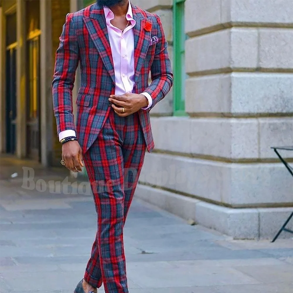 Красочный клетчатый мужской костюм высокого качества, классический однобортный однобортный модный повседневный мужской костюм с остроконечными лацканами, комплект из двух предметов
Красочный клетчатый мужской костюм высокого качества, классический однобортный однобортный модный повседневный мужской костюм с остроконечными лацканами, комплект из двух предметов