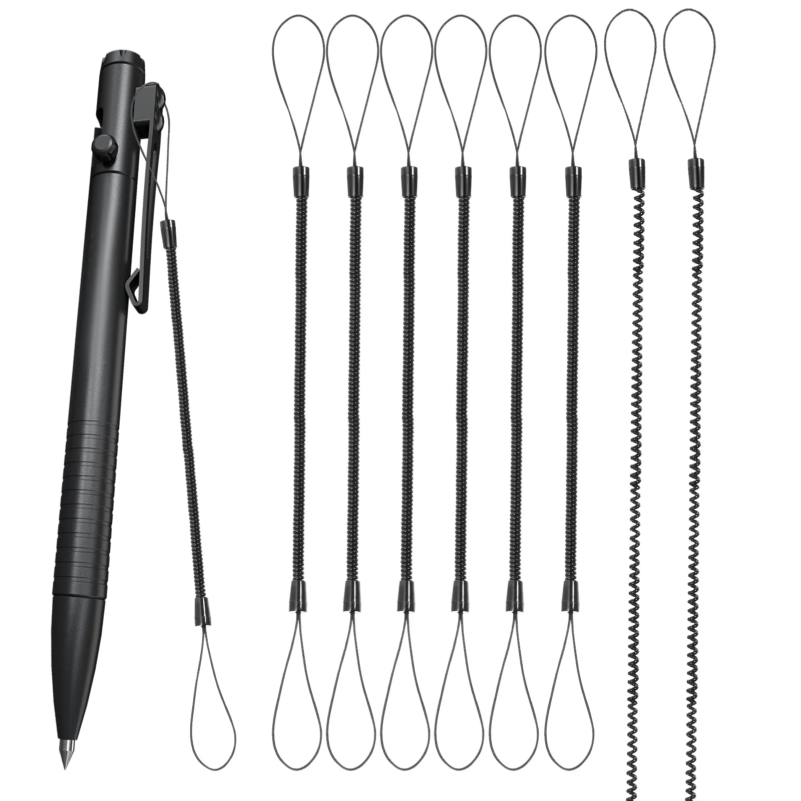 8Pcs Elastic Pen Lanyard Spring Rope Stylus Tether Anti Lost Strap for Touchscreen Pen Leash Stylus Tether Elastic Straps