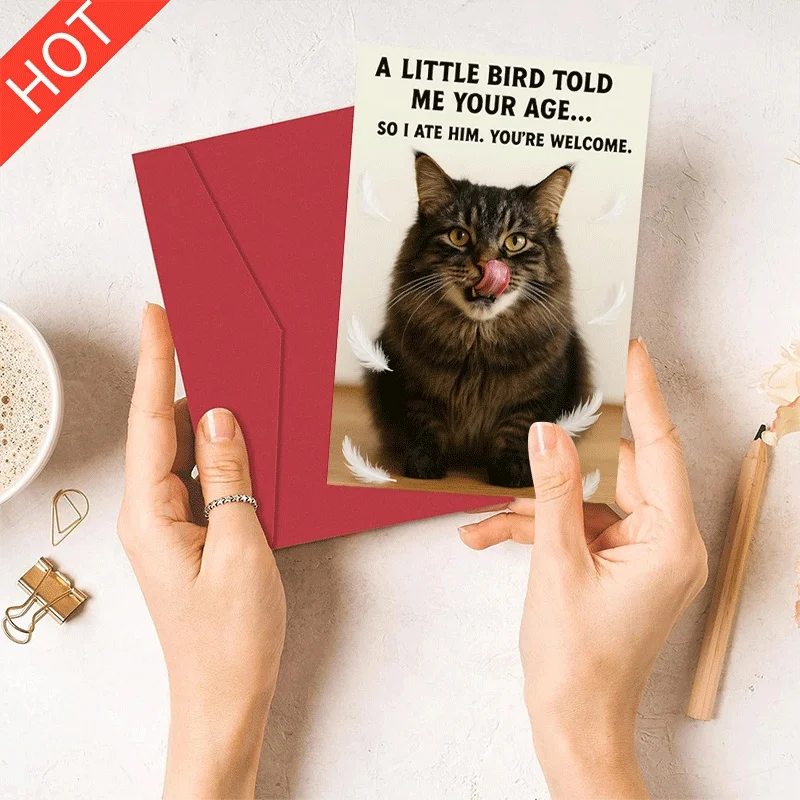 Funny Birthday Greeting Card, A Little Bird Told Me Your Age Humorous Cat Theme Birthday Card for Friends Family
Funny Birthday Greeting Card, A Little Bird Told Me Your Age Humorous Cat Theme Birthday Card for Friends Family