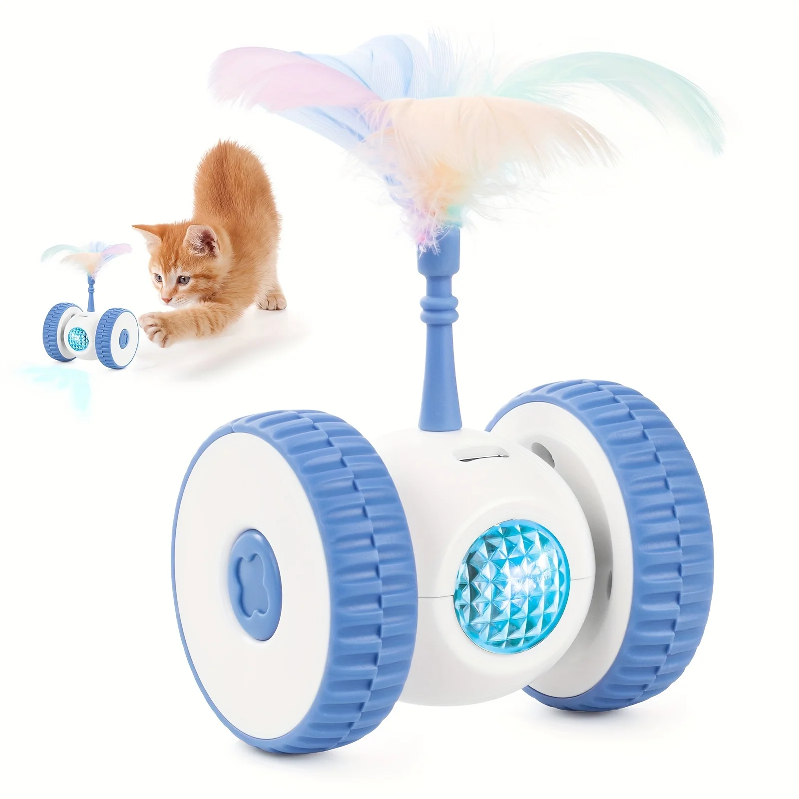 USB Rechargeable Interactive Cat Toy with Smart Sensing, Colorful Lights, and Feather Wand - Ideal for Indoor Cats, Automatic
USB Rechargeable Interactive Cat Toy with Smart Sensing, Colorful Lights, and Feather Wand - Ideal for Indoor Cats, Automatic