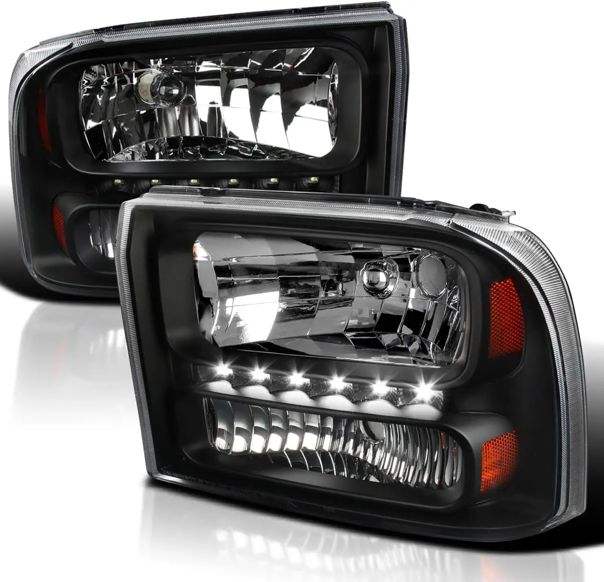 1Pc Black Clear LED Headlights Compatible with Ford F250 F350 F450 Super Duty 1999-2004, 2000-2004 Excursion, L+R Pair Head Ligh
1Pc Black Clear LED Headlights Compatible with Ford F250 F350 F450 Super Duty 1999-2004, 2000-2004 Excursion, L+R Pair Head Ligh