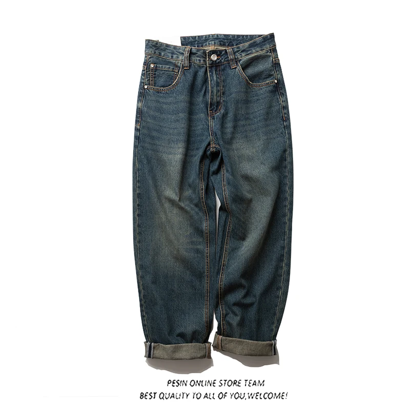 Винтажная японская уличная одежда, свободные повседневные джинсы с прямыми штанинами, мужские модные широкие брюки
Винтажная японская уличная одежда, свободные повседневные джинсы с прямыми штанинами, мужские модные широкие брюки