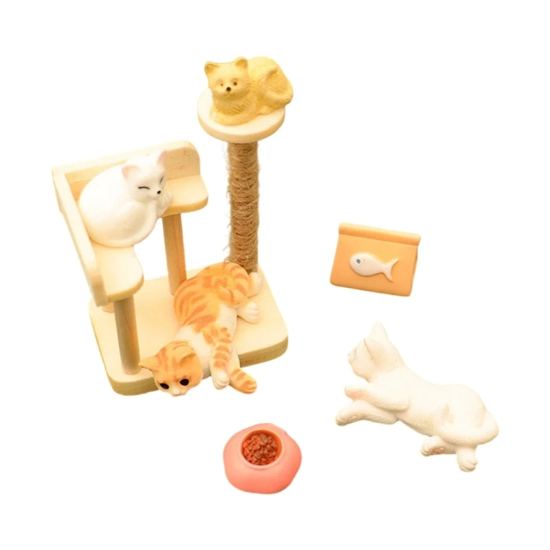 1/12 Scale Doll House Miniature Cats Figure with Scratching Post Pet Accessories
1/12 Scale Doll House Miniature Cats Figure with Scratching Post Pet Accessories