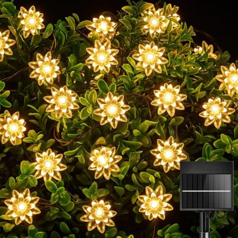 50 LED Solar Flower String Lights Outdoor, IP65 Waterproof Fairy Lights, 8 Modes Solar Christmas Lights Outdoor for Garden Fenc
50 LED Solar Flower String Lights Outdoor, IP65 Waterproof Fairy Lights, 8 Modes Solar Christmas Lights Outdoor for Garden Fenc