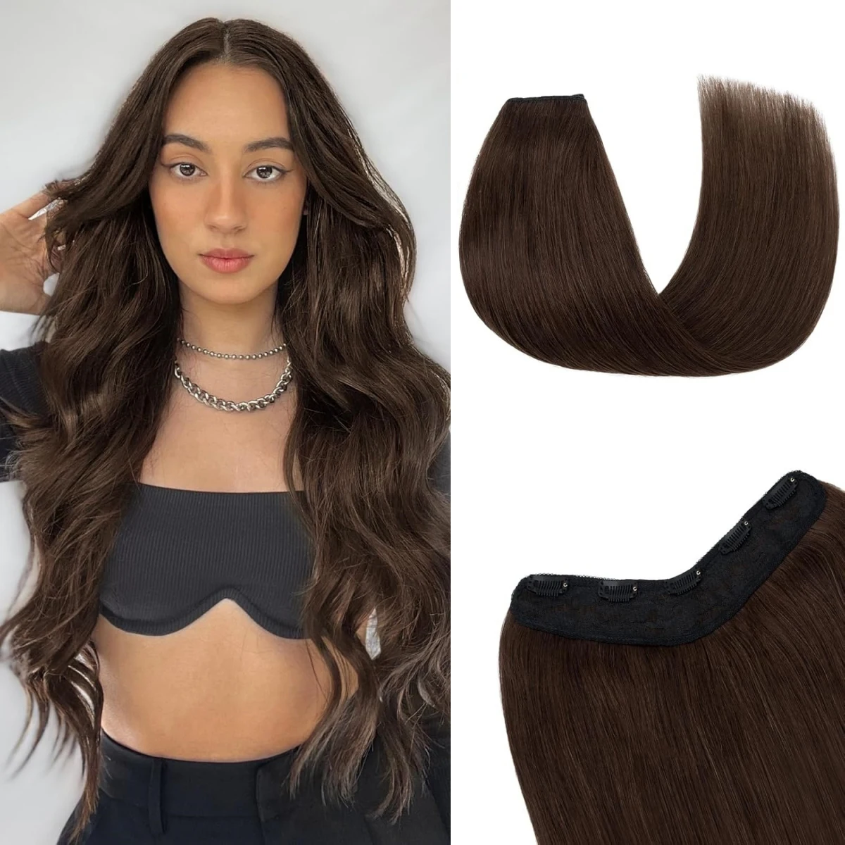 # Накладные пряди для волос на 5 заколках, 100% натуральные человеческие волосы, прямые, средний коричневый оттенок, 26 дюймов
# Накладные пряди для волос на 5 заколках, 100% натуральные человеческие волосы, прямые, средний коричневый оттенок, 26 дюймов