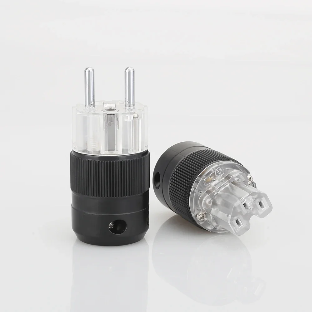 High Quality Pair Of Brass Silver plated IEC connector Schuko power plug hifi power cable extension adapter
High Quality Pair Of Brass Silver plated IEC connector Schuko power plug hifi power cable extension adapter